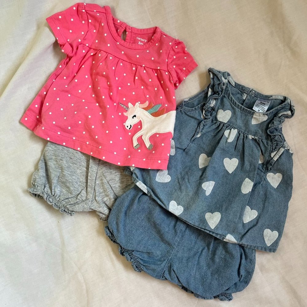 2 shirt and bloomer outfits